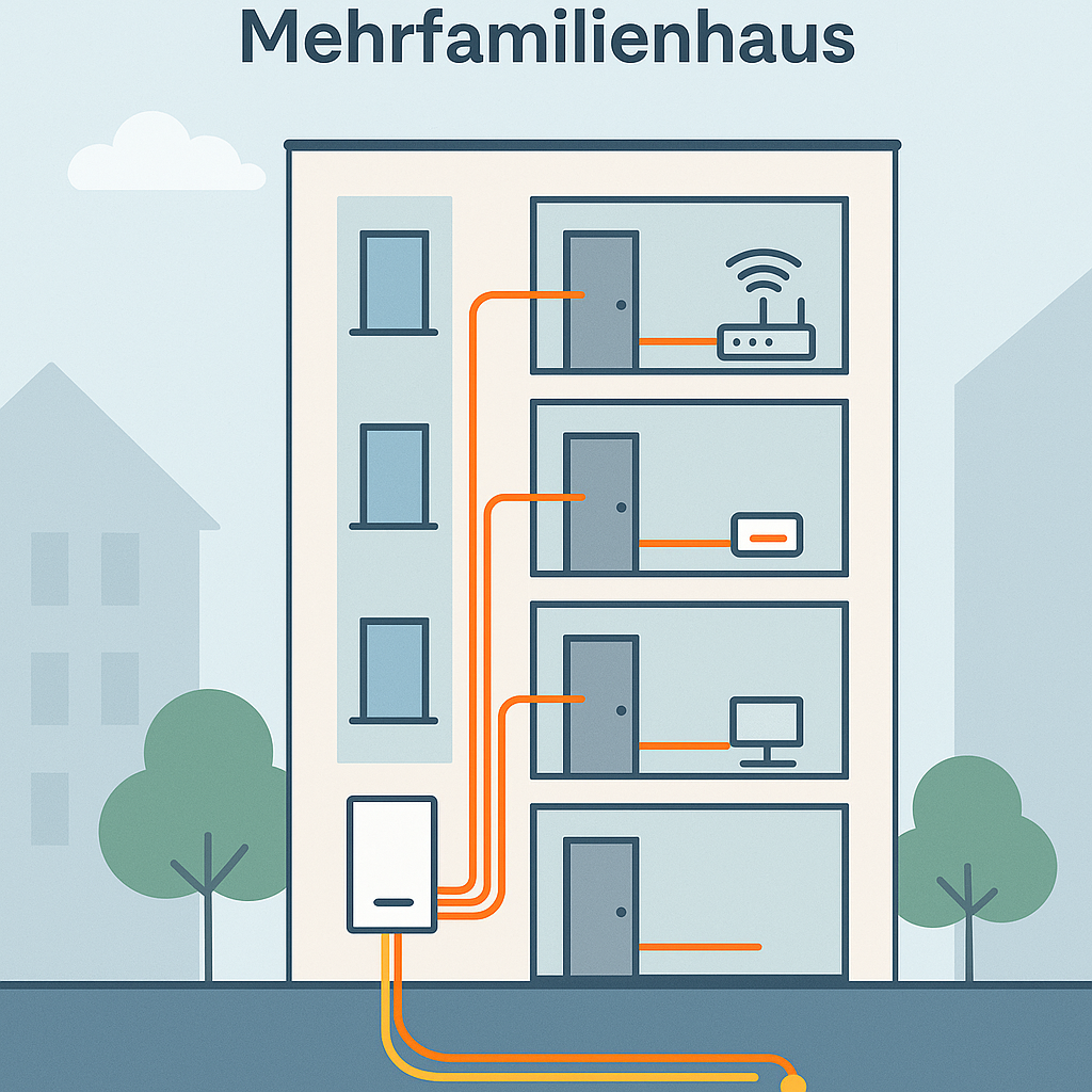 Glasfaserausbau im Mehrfamilienhaus MFH
